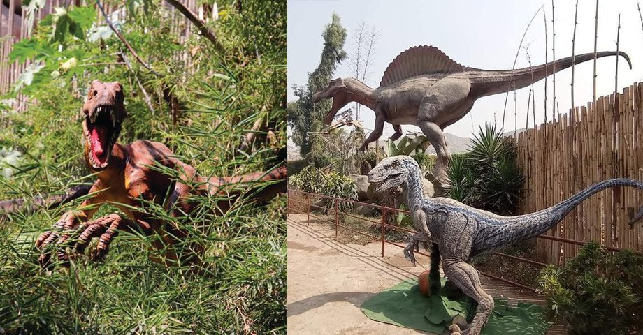 Dinosaurios animados en el Zoológico de Huachipa