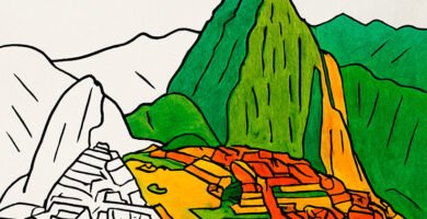 Machu Picchu para colorear: Dibujos gratis para niños y actividades educativas