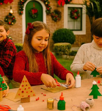 Manualidades navideñas para niños con materiales reciclados