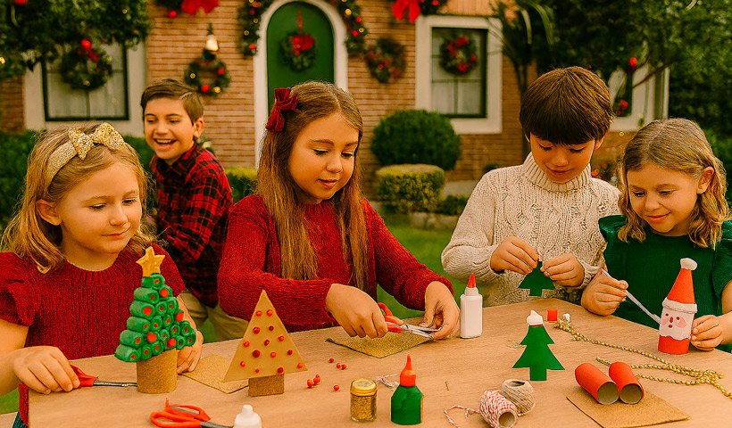 Manualidades navideñas para niños con materiales reciclados